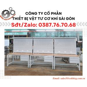 Bàn thao tác nhà xưởng - 2 ngăn kéo